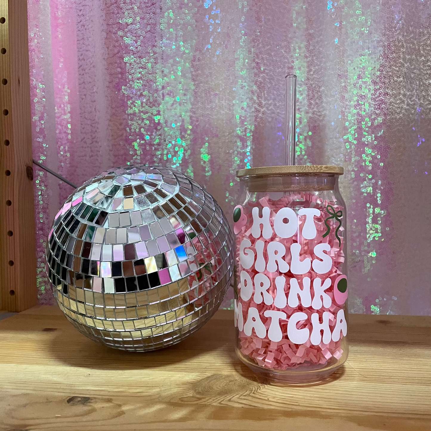 Hot Girls Drink Matcha Glass Can *PRE ORDER FOR COLLECTION FROM FLAURA ROSE*