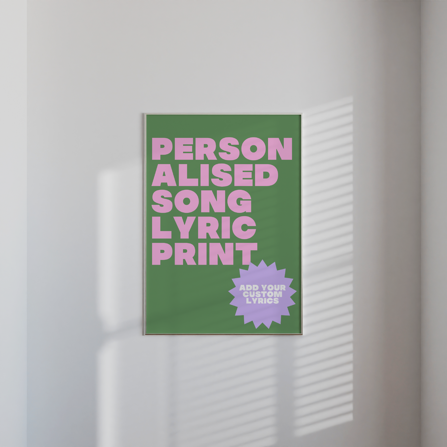 Personalised Song Lyric Print