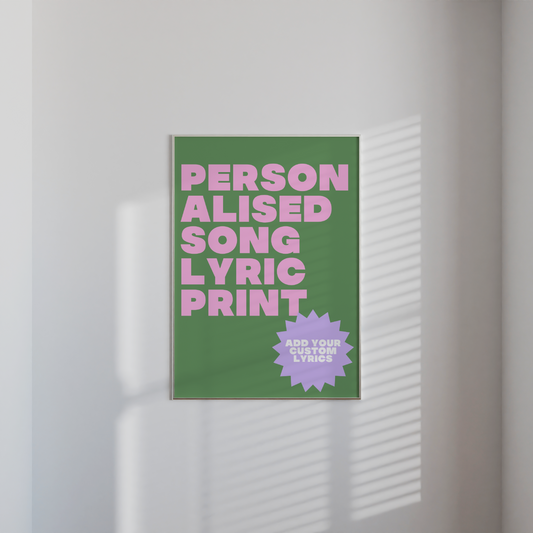 Personalised Song Lyric Print